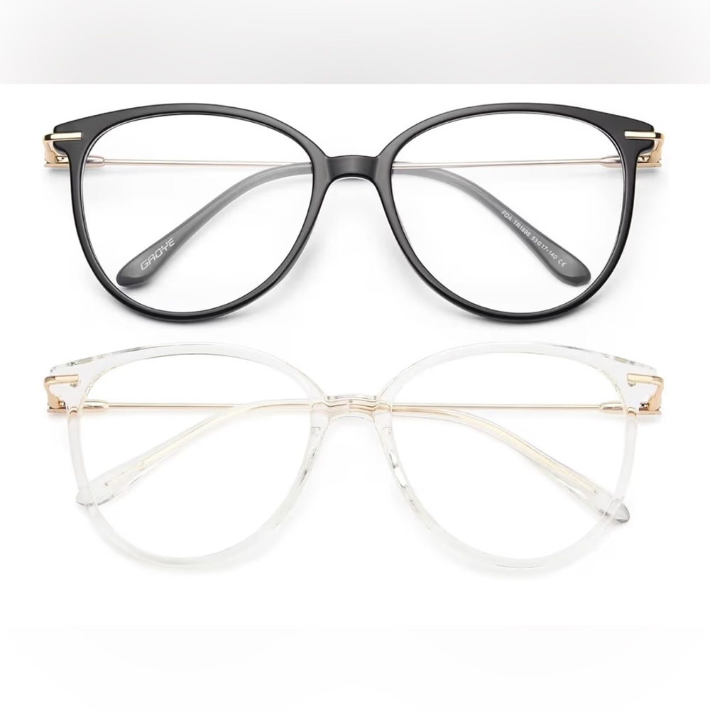 🌸NEW 2 Pairs Gaoye Blue Light Blocking Glasses Women Men, Fashion Fake Eyeglasse